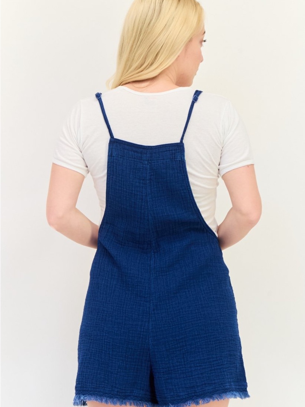 aerie Navy Blue Textured Romper Shorts